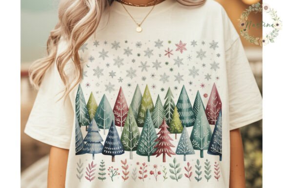 Boho Christmas Trees Sublimation Design & Illustrations