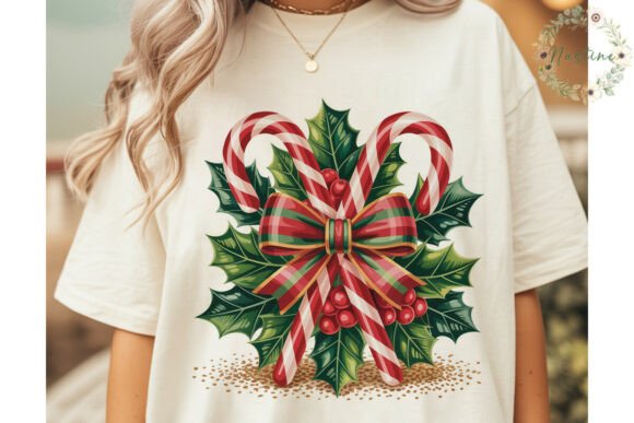 Christmas Candy Cane Holly PNG Clipart Review