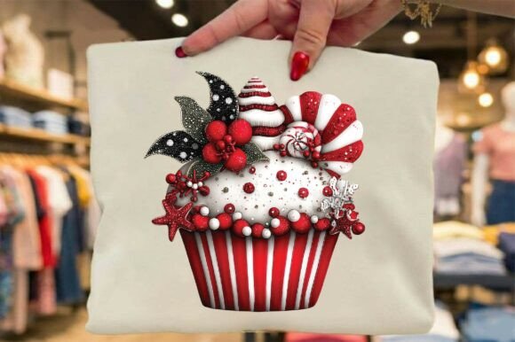Christmas Cupcake Clipart PNG & Illustrations