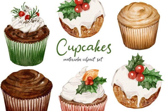 Christmas Cupcakes Hand-drawn Set Review