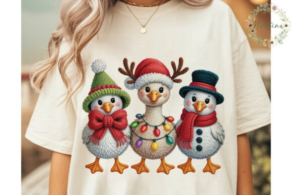 Christmas Geese Sublimation Design & Illustrations