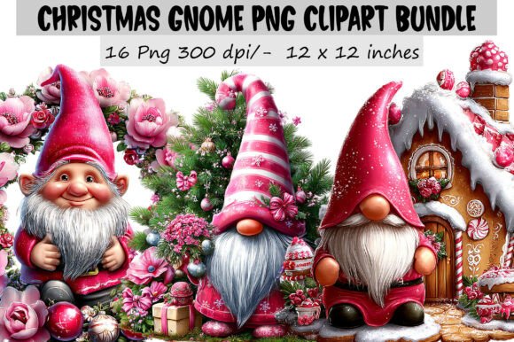 Christmas Gnome Png Clipart Bundle Review