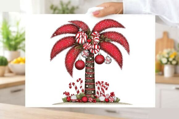 Christmas in July Palm Tree Summer Illustrations