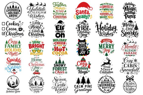 Christmas Typography Bundle PNG Clipart Review