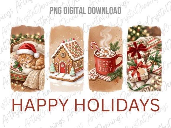 Happy Holiday Christmas Brushstroke PNG Review