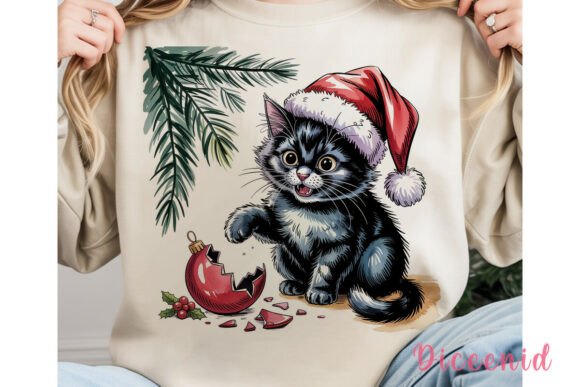 Mischievous Cat Christmas PNG Clipart Review