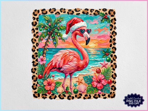 Painted Christmas in July Flamingo PNG Review