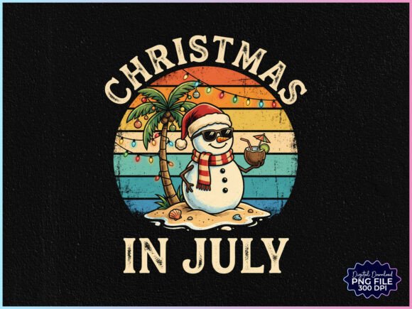 Retro Christmas in July Snowman PNG Review