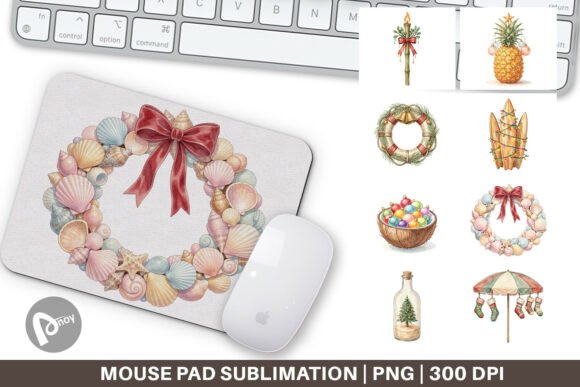 Retro Coastal Christmas Mouse Pad Design Review