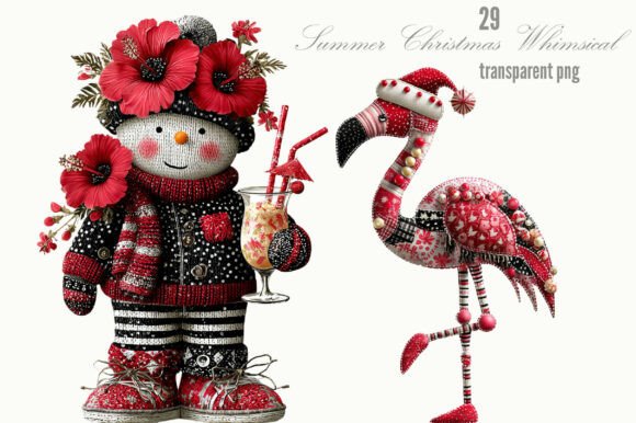 Summer Christmas Whimsical Clipart & Illustrations