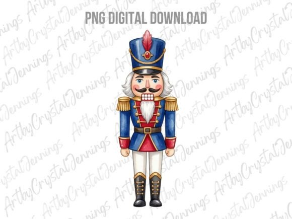 Watercolor Christmas Nutcracker PNG Illustrations