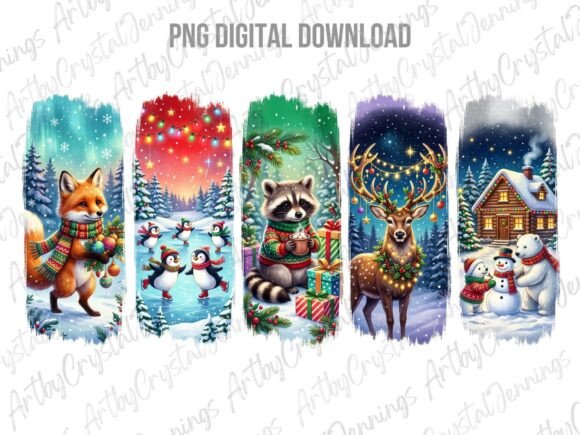 Winter Animal Christmas Brushstroke PNG Review